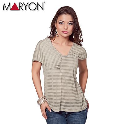 Blusa Bege com Transparência em Poliéster - 312490 G R$42,00